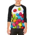 thumbnail image 1 of Halloween Jelly Beans Mens Raglan T Shirt, 1 of 2