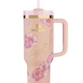 thumbnail image 1 of LILELIS Tasse en Acier Inoxydable à Double Isolation 40 Oz Tasse Automobile avec Poignée Tasse Bingba Rose 40 Oz, 1 of 2