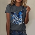 thumbnail image 2 of Hauts d'Été pour Femmes, T-Shirt de Sport Décontracté à Manches Courtes et Col Rond Imprimé, Gris Foncé TG, 2 of 4