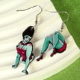 thumbnail image 4 of Halloween Green Monster Stump Design Asymmetric Dangle Earrings Retro Cartoon Style Ghost Festival Ear Jewelry, 4 of 5