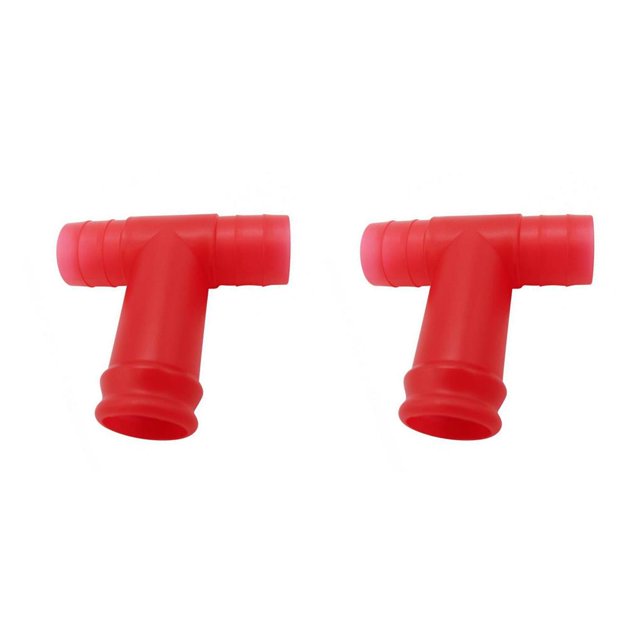 Decodeary Boire Boisson Tuba Peut Paille Acier Inoxydable Tuba Entonnoir Connecteur Rouge 2Set