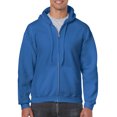 thumbnail image 1 of Gildan Mens Heavy Blend Full Zip Hooded Sweatshirt, L, Royal, 1 of 2
