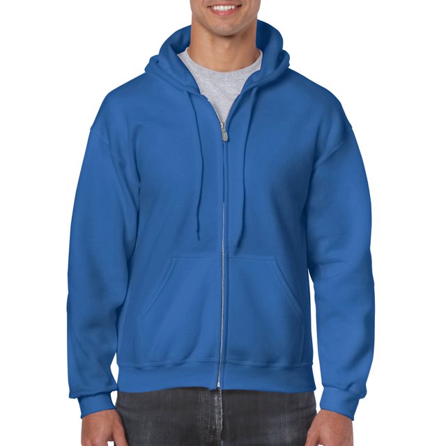 Gildan Mens Heavy Blend Full Zip Hooded Sweatshirt, L, Royal