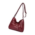 thumbnail image 1 of Women Shoulder Bag, Bags Handbag Purse Soft PU Leather Large Capacity Red, 1 of 6