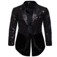 thumbnail image 1 of Men‘s Suit Shiny Sequins Turn-Down Collar Prom Swallow-Tailed Tuxedo, 1 of 5