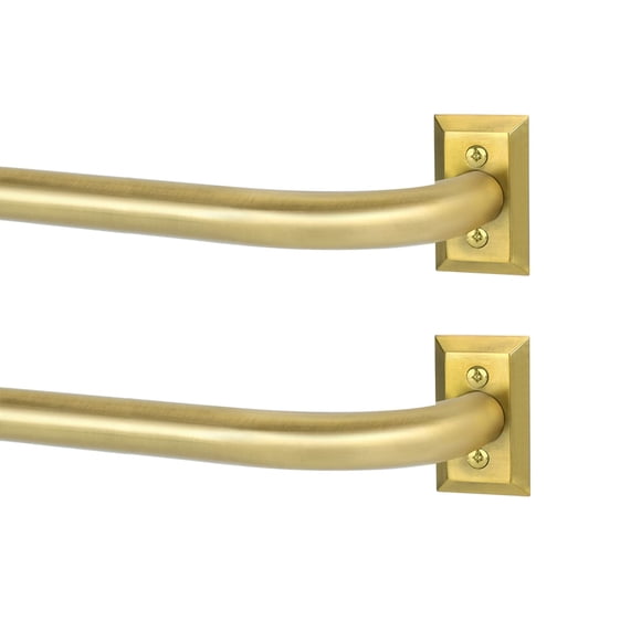 TANGWIN Gold Wrap Around Curtain Rods 2 Pack:Blackout Heavy Duty Adjustable Window Curtain Rod for Bedroom Kitchen,Modern Decorative Curved French Me