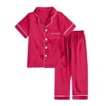 thumbnail image 2 of TBWNWG Satin Sleepwear Set For Kids Comfortable Two Piece Pajamas With Classic Button Down Design,Sizes 4-5 Years, 2 of 4