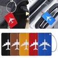 thumbnail image 4 of Reusable Metal Travel Luggage Tags Aluminium Suitcase Labels with Ropes Bag Tag Stainless Steel Loop Name ID Card for Suitcase red, 4 of 6
