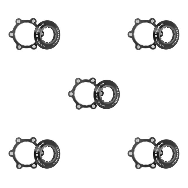 QualitChoice 1 Ensemble Verrous Centraux Adaptateurs de Rotor de Frein à Disque Anneau de Verrouillage de Rotor Alliage d'Aluminium Remplacement Acier Inoxydable 6 Trous Noir 5 Ensembles