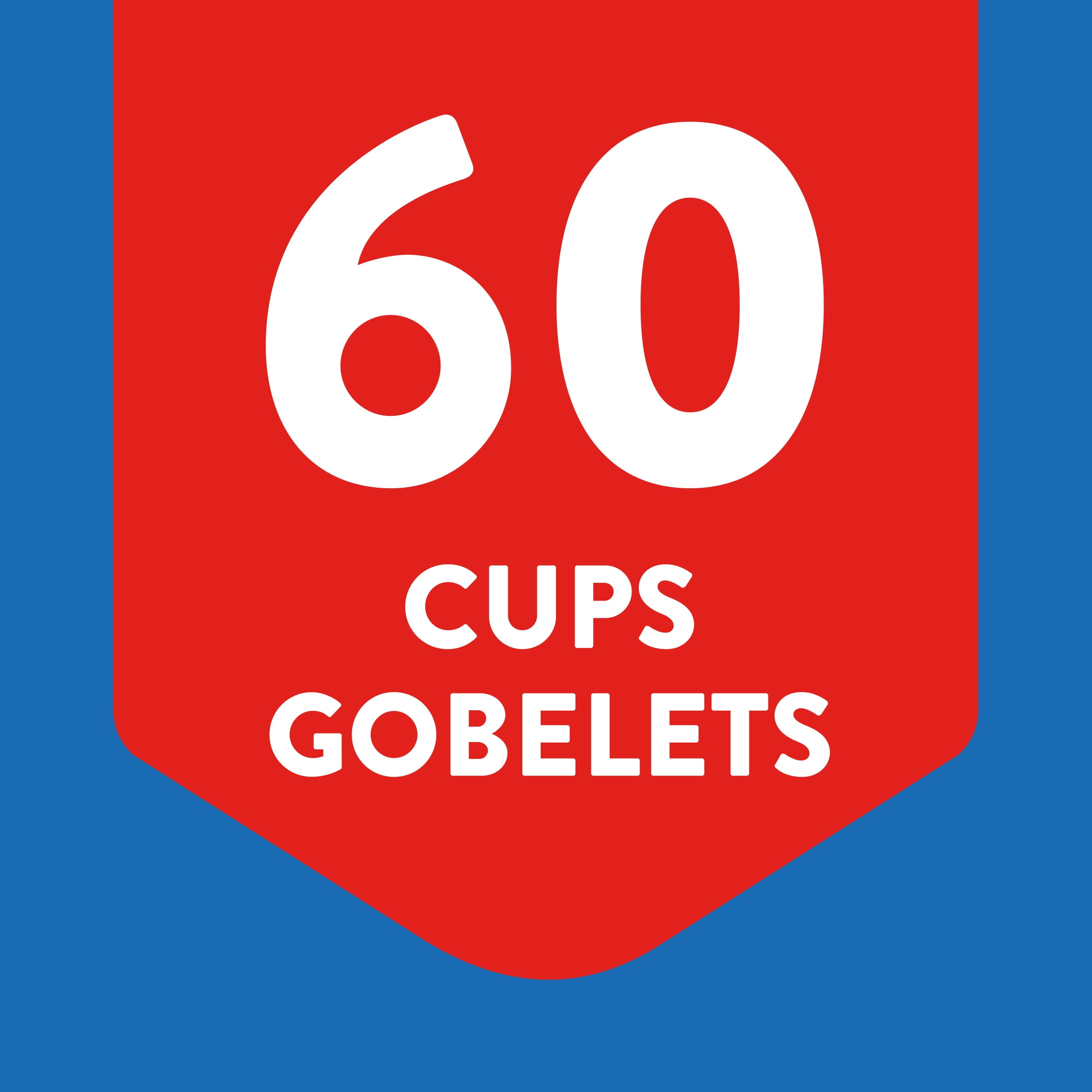 Great Value Recyclable Plastic Cups , 60 cups, 473 mL (16 oz)