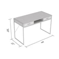 thumbnail image 2 of Safdie & Co. Computer Desk Dark Taupe 2 Drawers 1 Shelf Black Metal, 2 of 3