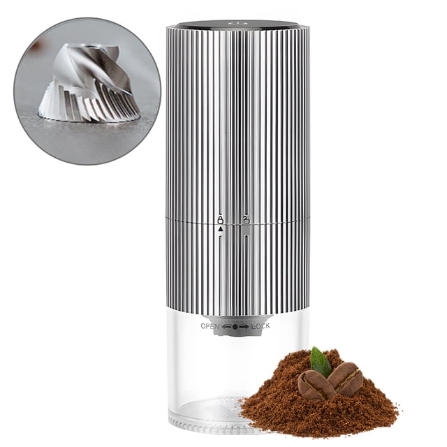 Moulin à Café Électrique Portable Type-C Rechargeable en Acier Inoxydable Sans Fil avec Plusieurs Réglages de Mouture, Écran LED Tactile Automatique pour Café Goutte à Goutte