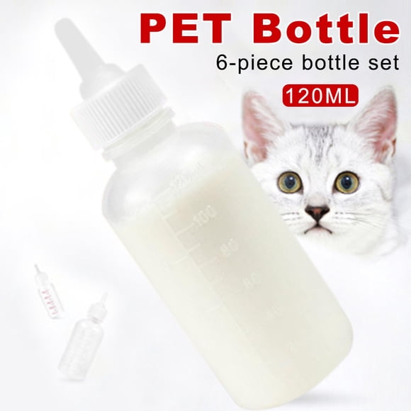 TIMIFIS Kitten formula Puppies and kittens pet bottle milk brush set Hartley 120ml 6-piece set Kitten Milk - Summer