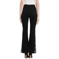 thumbnail image 2 of Womens Floral Daisy Embroidered Mid Rise Bell Bottom Flare Frayed Hem Jeans, 2 of 5