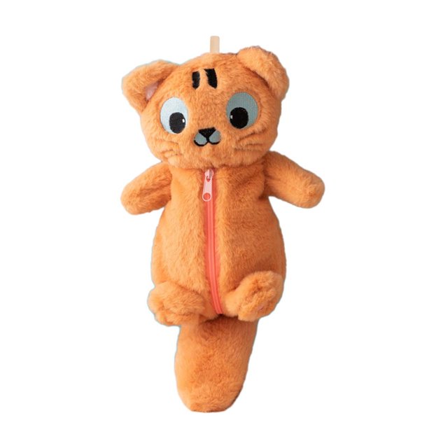 Lipstore Plush Pencil Case Multipurpose Portable with Zipper Stuffed Animal Bag Teens tiger
