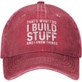 thumbnail image 1 of That's What I Do I Build Stuff and I Know Things Hat for Men Baseball Hats with Design Caps, 1 of 7
