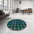 thumbnail image 4 of Ahgly Tapis Rectangulaire Lavable en Machine Intérieur Transitionnel Vert Cyan Foncé, 8 Pieds x 10 Pieds, 4 of 7