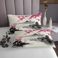 thumbnail image 3 of Erosebridal Chic Cherry Blossoms Coverlet Set King, Japanese Style Ink Painting Bedding Set 3-Piece, 3 of 5