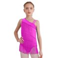 thumbnail image 1 of vastwit Robe de Danse Latine à Franges pour Filles, Justaucorps de Performance Jazz Tango à Pampilles, Justaucorps de Gymnastique, Rose Vif 8, 1 of 6