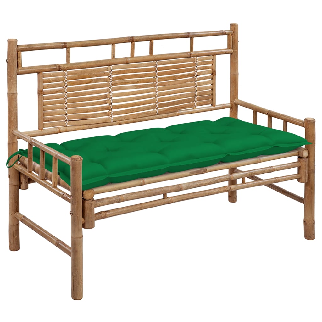 vidaXL Banc de Jardin avec Coussin 120 cm Bambou