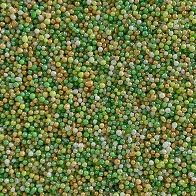SPRINKLES NON PAREIL GOLD GREEN WHITE PEARL MIX 350 G