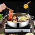 thumbnail image 1 of 28cm Hot Pot Twin Divided Stainless Steel 28cm Cookware Hot Pot Ruled Compatible, 1 of 5