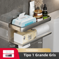 thumbnail image 2 of Permo Wall Mounted Toilet Paper Holder for Bathroom Aluminum Tissue Box Waterproof Space Storage Rack, 2 of 5