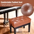thumbnail image 4 of Yescom Piano Bench Adjustable Height PU Leather Padded Keyboard Organ Seat Throne Storage, 4 of 11