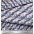 thumbnail image 2 of Soimoi Blue Velvet Fabric Stripe & Triangle Geometric Print Fabric by Yard 58 Inch Wide, 2 of 5