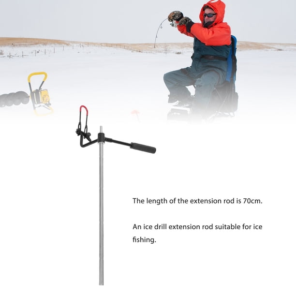 20-Inch Ice Auger Extension Rod – Alloy Steel With Handle & Drill Connector For Ice Fishing Hand Augers