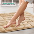thumbnail image 3 of Clara Clark Bathroom Rugs, Velvet Memory Foam Bath Mat, Ultra Soft Non Slip and Absorbent - Tiled - Set Small, Large & Contour - Beige, 3 of 6