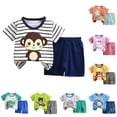 thumbnail image 4 of BOBOGOJP Garçons Filles Ensemble de Pyjama Printemps Été Enfants Manches Courtes Tenue de Nuit avec Poches, 4 of 4
