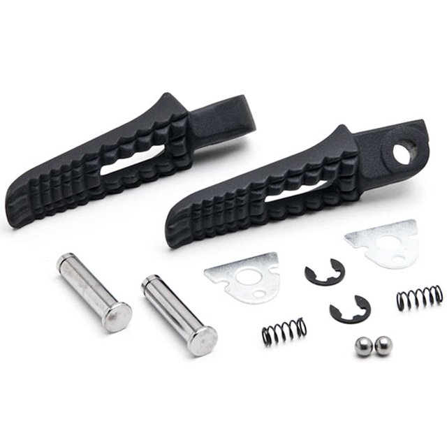 Krator Black Motorcycle Foot Pegs Footrests Left & Right Compatible with Suzuki Gladius SFV650 2009 (Rear)