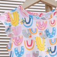 thumbnail image 4 of Zanarzt Tenues d'Été pour Filles Robe d'Été pour Filles avec Manches Fluides Robe à Motif Floral Robe à Imprimé Mignon Robes d'Été, Violet Foncé, 2-3 Ans, 4 of 5