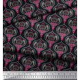 thumbnail image 2 of Soimoi Georgette Viscose Fabric Moroccan Damask Decor Fabric Printed Yard 42 Inch Wide, 2 of 3
