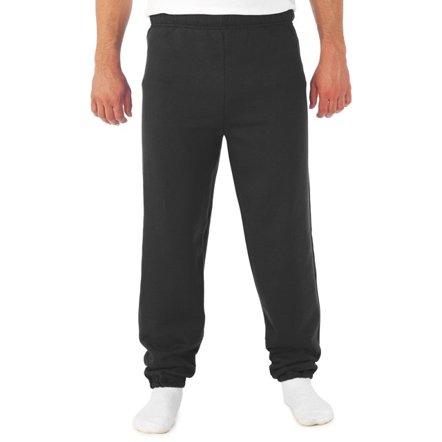 Jerzees Mens NuBlend Elastic Bottom Sweatpants, S, Black