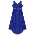 thumbnail image 3 of YONGHS Robe de Demoiselle d'Honneur Enfant Sans Manches à Volants en Mousseline Robe de Fête Mariage Concours Robes de Soirée Bleu 8, 3 of 7