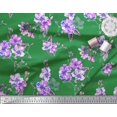 thumbnail image 3 of Soimoi Vert Poly Georgette Tissu Feuilles & Fleurs Imprimé Floral par la Cour 52 Pouces de Large, 3 of 4