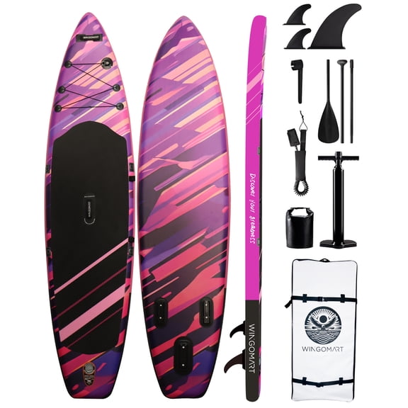 FUSION Néon Planche à Roulettes Gonflable Super Grand 11 Pieds x 33 Pouces, Très Stable, Grand SUP jusqu'à 2 Personnes/375 Lb Entièrement Équipée avec Accessoires SUP de Qualité Supérieure