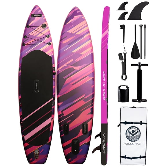 FUSION NEON 11FT x 33" Super Wide Inflatable Stand Up Paddle Board, Ultra Stable Wide SUP Up to 2 people/375LB Fully equipped w/ Premium SUP Accessories