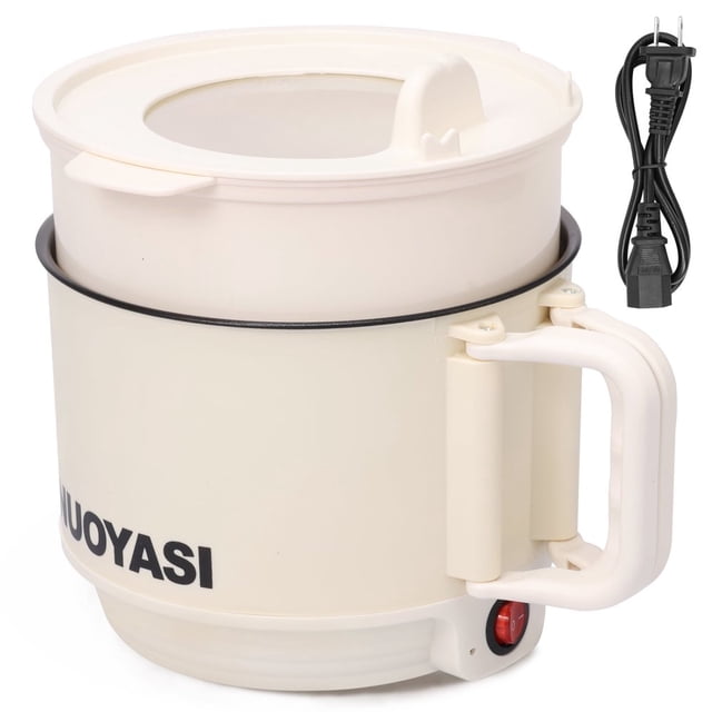 QJUHUNG Fznkrag Electric Hot Pot 1.9 Qt Ramen Cooker Portable Multi-Functional Lazy Pot for Cooking Pasta Egg Soup 450 W Electric Non-Stick Cooker with Over-Heating Protection for Dorm Of