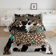 thumbnail image 1 of Leopard Print Kids Comforter Set King Size,Boys Girls Adults Bedroom Decor,Black White Cow Texture Down Comforter,Abstract Animals Skin Bedding Set,Rustic Farmhouse Duvet Insert, 1 of 6