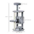 thumbnail image 3 of PawHut 44" Cat Tree Tower with Condo, Scratching Posts, Bed, Dark Grey, 3 of 10