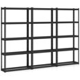 thumbnail image 1 of Costway 3 Pcs Étagère de Rangement Robuste à 5 Niveaux Étagère Utilitaire de Rangement avec Dispositif Anti-Basculement Noir, 1 of 10