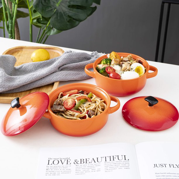 Soup Crocks Bake & Serve Oven Safe Ceramic Soup Bowls With Handles