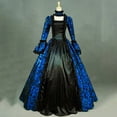 thumbnail image 2 of Pompotops Women Fall Winter Gothic Retro Floral Print Ball Gowns Gowns Dress, 2 of 9