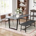 thumbnail image 2 of HOMCOM Dining Table with Wave-edged Tabletop and Steel Legs Kitchen Table, 2 of 10
