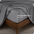 thumbnail image 4 of Bare Home Microplush Fleece Sheet Set - Ultra Soft - Deep Pocket - King, Gray, 4 of 7
