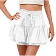 thumbnail image 1 of Yuyuzo Shorts for Women Drawstring Waisted Double Layered Ruffle Shorts Casual Flowy Summer Beach Shorts, 1 of 7