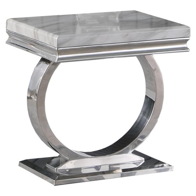 Lexington Table d'Appoint Carrée en Faux Marbre